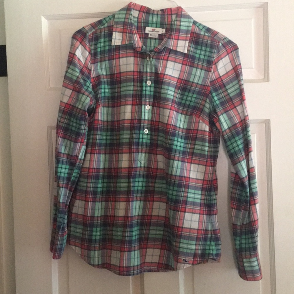 Vineyard Vines popover flannel shirt, size 6